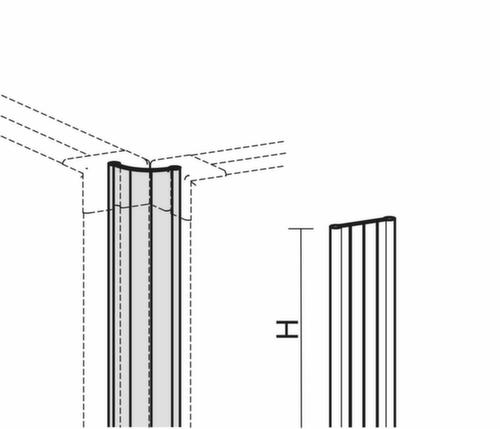 Gera hoekverbinding Pro voor scheidingswand, hoogte 1600 mm  L
