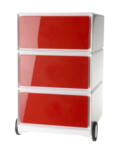 Paperflow Verrijdbaar ladeblok easyBox, 3 lade(n), wit/rood  L
