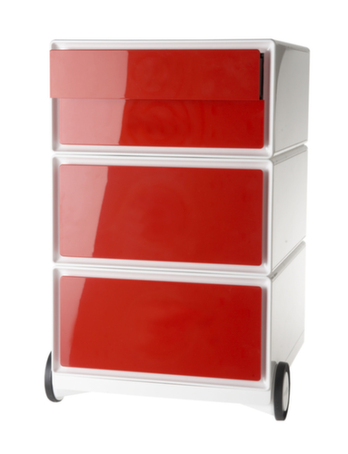 Paperflow Verrijdbaar ladeblok easyBox, 4 lade(n), wit/rood  L