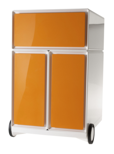 Paperflow Rolcontainer easyBox met HR uittrekbaar, 1 lade(n), wit/oranje  L