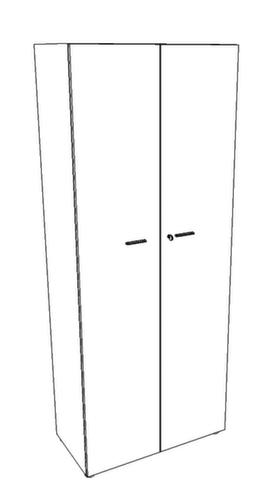 Quadrifoglio Kast met openslaande deuren T45 met dubbele openslaande deur, 5 ordnerhoogten, wit/notenboom  L