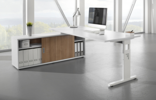Aanbouwtafel voor sideboard, breedte x diepte 1600 x 800 mm, plaat grijs  L