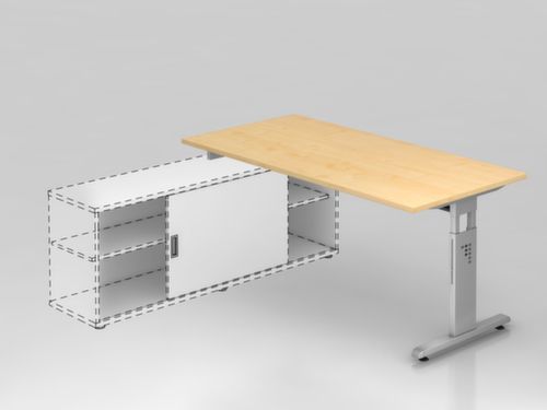 Aanbouwtafel voor sideboard, breedte x diepte 1600 x 800 mm, plaat esdoorn