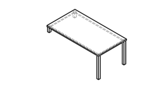 Aanbouwtafel voor sideboard, breedte x diepte 1600 x 800 mm, plaat wit  L