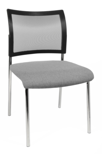 Topstar Bezoekersstoel Visit 10 met netrug, zitting stof (100% polypropyleen), lichtgrijs  L