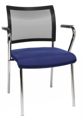 Topstar Bezoekersstoel Visit 10 met netrug, zitting stof (100% polypropyleen), blauw  L