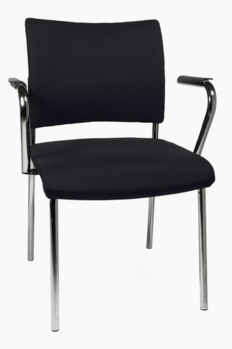 Topstar Bezoekersstoel Visit 10 met beklede rugleuning, zitting stof (100% polypropyleen), zwart  L