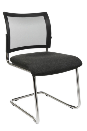 Topstar Bezoekersstoel met sledeframe Visit 20 met netrug, zitting stof (100% polypropyleen), antraciet  L