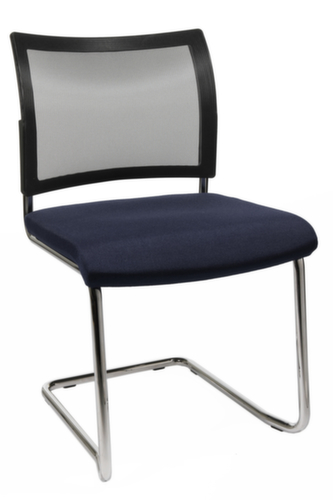Topstar Bezoekersstoel met sledeframe Visit 20 met netrug, zitting stof (100% polypropyleen), donkerblauw