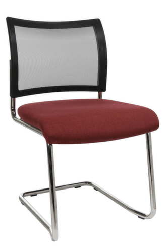 Topstar Bezoekersstoel met sledeframe Visit 20 met netrug, zitting stof (100% polypropyleen), bordeaux  L