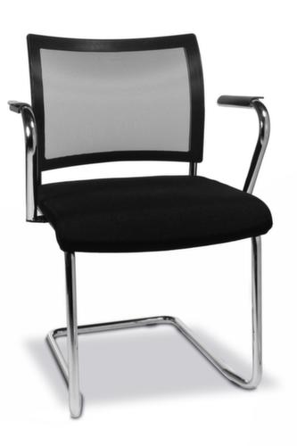 Topstar Bezoekersstoel met sledeframe Visit 20 met netrug, zitting stof (100% polypropyleen), zwart  L