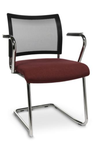 Topstar Bezoekersstoel met sledeframe Visit 20 met netrug, zitting stof (100% polypropyleen), bordeaux  L