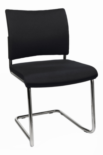 Topstar Beklede bezoekersstoel met sledeframe Visit 20, zitting stof (100% polypropyleen), zwart  L
