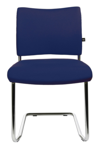 Topstar Beklede bezoekersstoel met sledeframe Visit 20, zitting stof (100% polypropyleen), donkerblauw