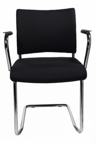 Topstar Beklede bezoekersstoel met sledeframe Visit 20, zitting stof (100% polypropyleen), zwart