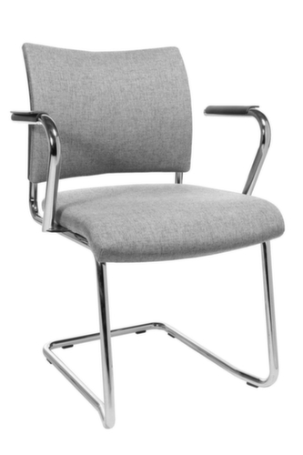 Topstar Beklede bezoekersstoel met sledeframe Visit 20, zitting stof (100% polypropyleen), lichtgrijs  L