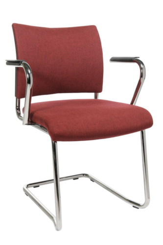 Topstar Beklede bezoekersstoel met sledeframe Visit 20, zitting stof (100% polypropyleen), bordeaux  L