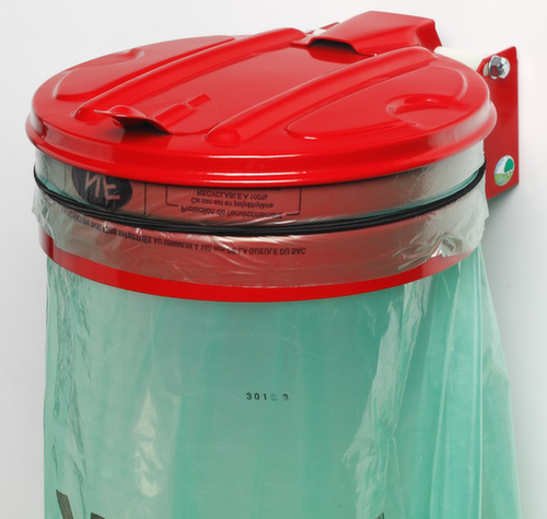 VAR Vuilniszakhouder voor wandbevestiging, voor 120-liter-zakken, rood, deksel rood  L