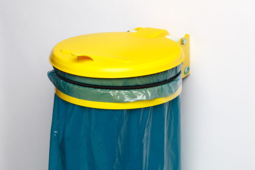 VAR Vuilniszakhouder voor wandbevestiging, voor 120-liter-zakken, geel, deksel geel  L
