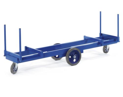 Rollcart Lange materiaalwagen met 2 troggen en 4 palen, draagvermogen 2000 kg, laadvlak lengte x breedte 2500 x 600 mm  L