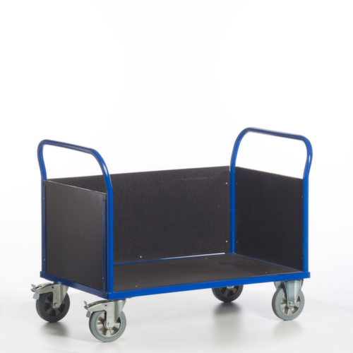Rollcart Driewandige wagon met anti-slip laadruimte, draagvermogen 1200 kg, laadvlak lengte x breedte 1000 x 680 mm  L