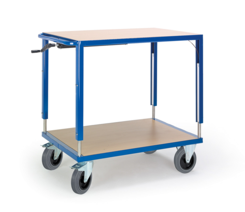 Rollcart In hoogte verstelbare tafelwagen 1090x700 mm, draagvermogen 400 kg, 2 etages  L