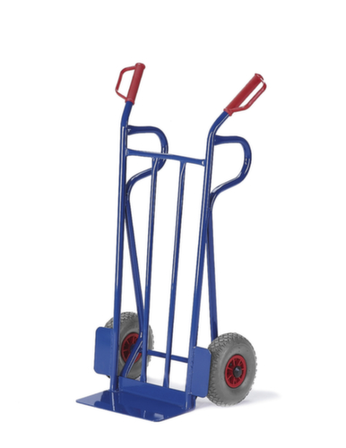 Rollcart zakkensteekwagen met steunbalken, draagvermogen 250 kg, lucht banden  L