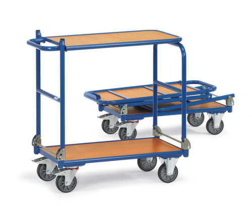 fetra Opvouwbare tafelwagen 900x600 mm, draagvermogen 250 kg, 2 etages  L