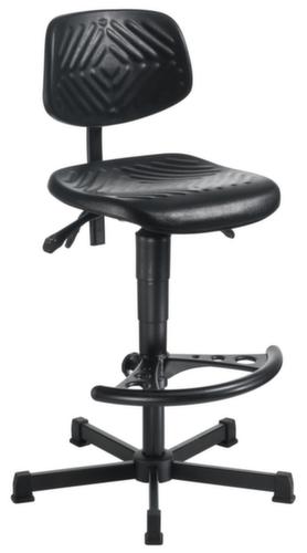 meychair Werkstoel Workster Komplex met zithoekverstelling, zitting PU-schuim zwart, met kunststof glijders  L