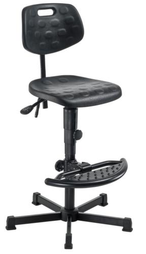 meychair Werkplaatsstoel Workster Simplex, zitting PU-schuim zwart, met kunststof glijders  L