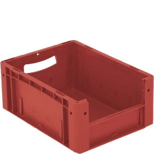Euronorm zichtbare opslagcontainer met toegangsopening, rood, HxLxB 170x400x300 mm  L