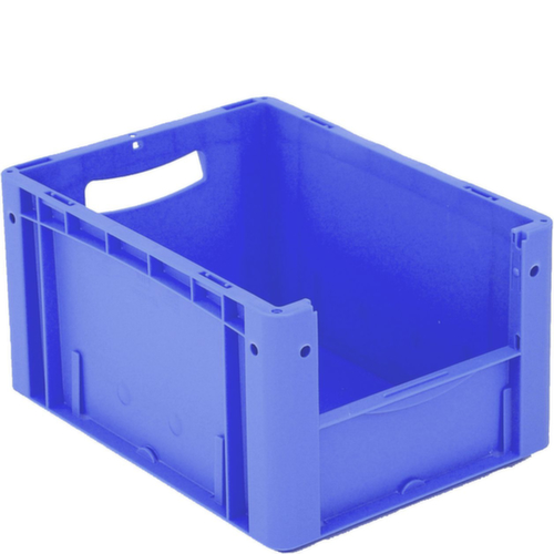 Euronorm zichtbare opslagcontainer met toegangsopening, blauw, HxLxB 220x400x300 mm  L