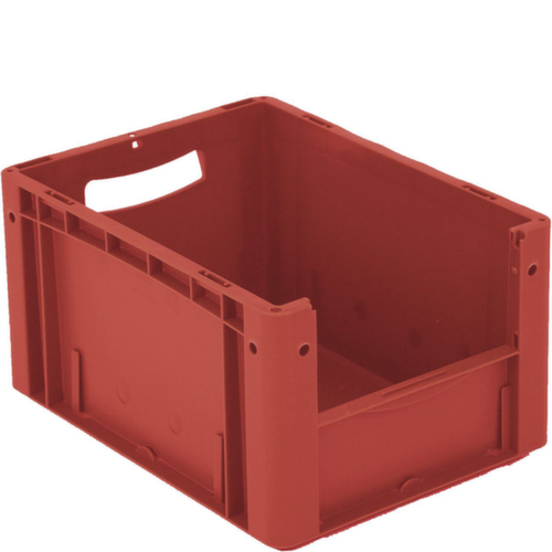 Euronorm zichtbare opslagcontainer met toegangsopening, rood, HxLxB 220x400x300 mm  L