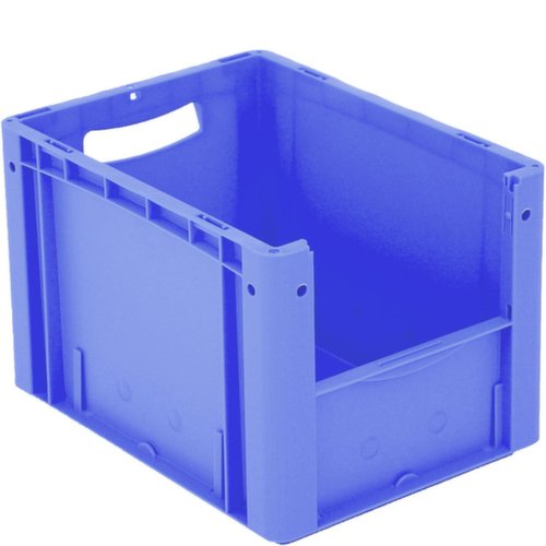 Euronorm zichtbare opslagcontainer met toegangsopening, blauw, HxLxB 270x400x300 mm  L