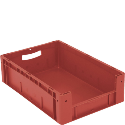 Euronorm zichtbare opslagcontainer met toegangsopening, rood, HxLxB 170x600x400 mm  L