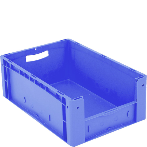 Euronorm zichtbare opslagcontainer met toegangsopening, blauw, HxLxB 220x600x400 mm  L