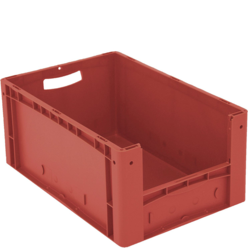 Euronorm zichtbare opslagcontainer met toegangsopening, rood, HxLxB 270x600x400 mm  L