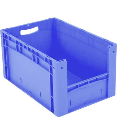 Euronorm zichtbare opslagcontainer met toegangsopening, blauw, HxLxB 320x600x400 mm  L