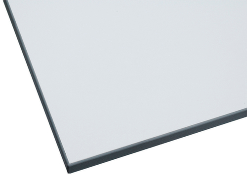 Aanbouwtafel voor montagetafel met licht frame, breedte x diepte 1250 x 750 mm, plaat lichtgrijs  L