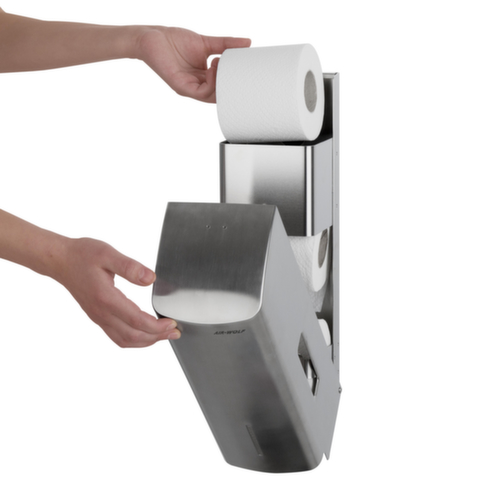 AIR-WOLF Toiletpapierautomaat Gamma voor 3 rollen, RVS  L