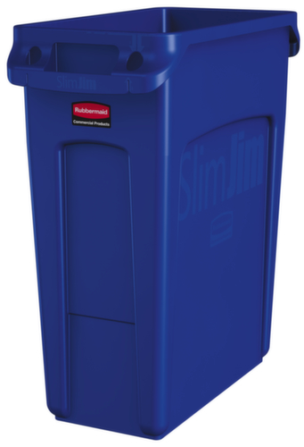 Rubbermaid Afvalverzamelaar Slim Jim® met ventilatiekanalen, 60 l, blauw  L