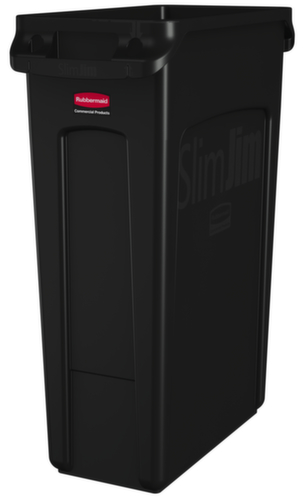 Rubbermaid Afvalverzamelaar Slim Jim® met ventilatiekanalen, 87 l, zwart