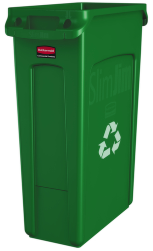 Rubbermaid Afvalverzamelaar Slim Jim® met ventilatiekanalen, 87 l, groen  L