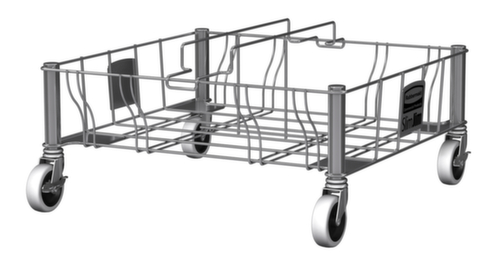 Rubbermaid trolley Slim Jim® voor 2 verzamelaars van recyclebaar materiaal, voor 60 - 87 l bak, RVS  L