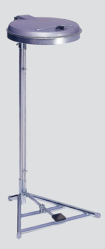 VAR Vuilniszakstandaard met voetpedaal, voor 120-liter-zakken, deksel zilverkleurig