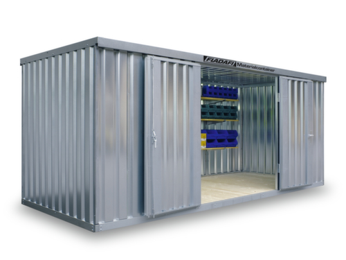 Säbu Verzinkte materiaalcontainer FLADAFI® met openslaande deur