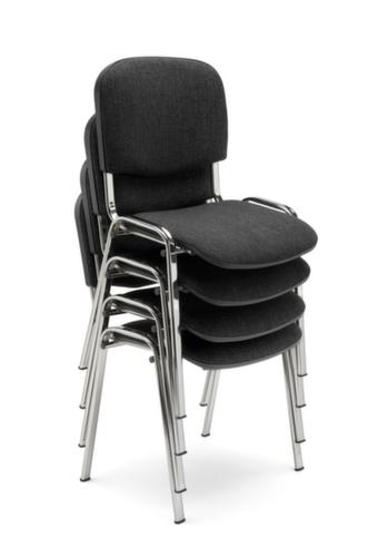 Nowy Styl 12-hoog stapelbare bezoekersstoel ISO met bekleding, zitting stof (100% polyolefine), antraciet  L