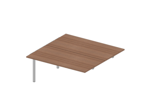 Quadrifoglio Aanbouwtafel Practika voor benchtafel met 4-voetonderstel, breedte x diepte 1600 x 1600 mm, plaat canaletto-hout