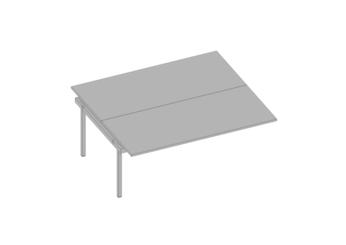 Quadrifoglio Aanbouwtafel Practika voor benchtafel met 4-voetonderstel, breedte x diepte 1800 x 1600 mm, plaat grijs