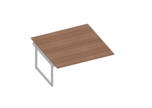 Quadrifoglio Aanbouwtafel Practika voor benchtafel met sledeframe, breedte x diepte 1600 x 1600 mm, plaat canaletto-hout